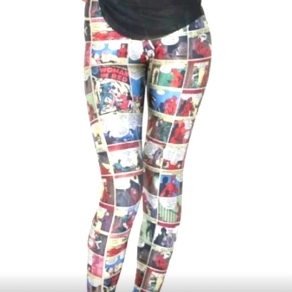 Blackmilk Woman in Red Episode 2 Comic Leggings High-Waisted Full Length Pop Art - Picture 1 of 8